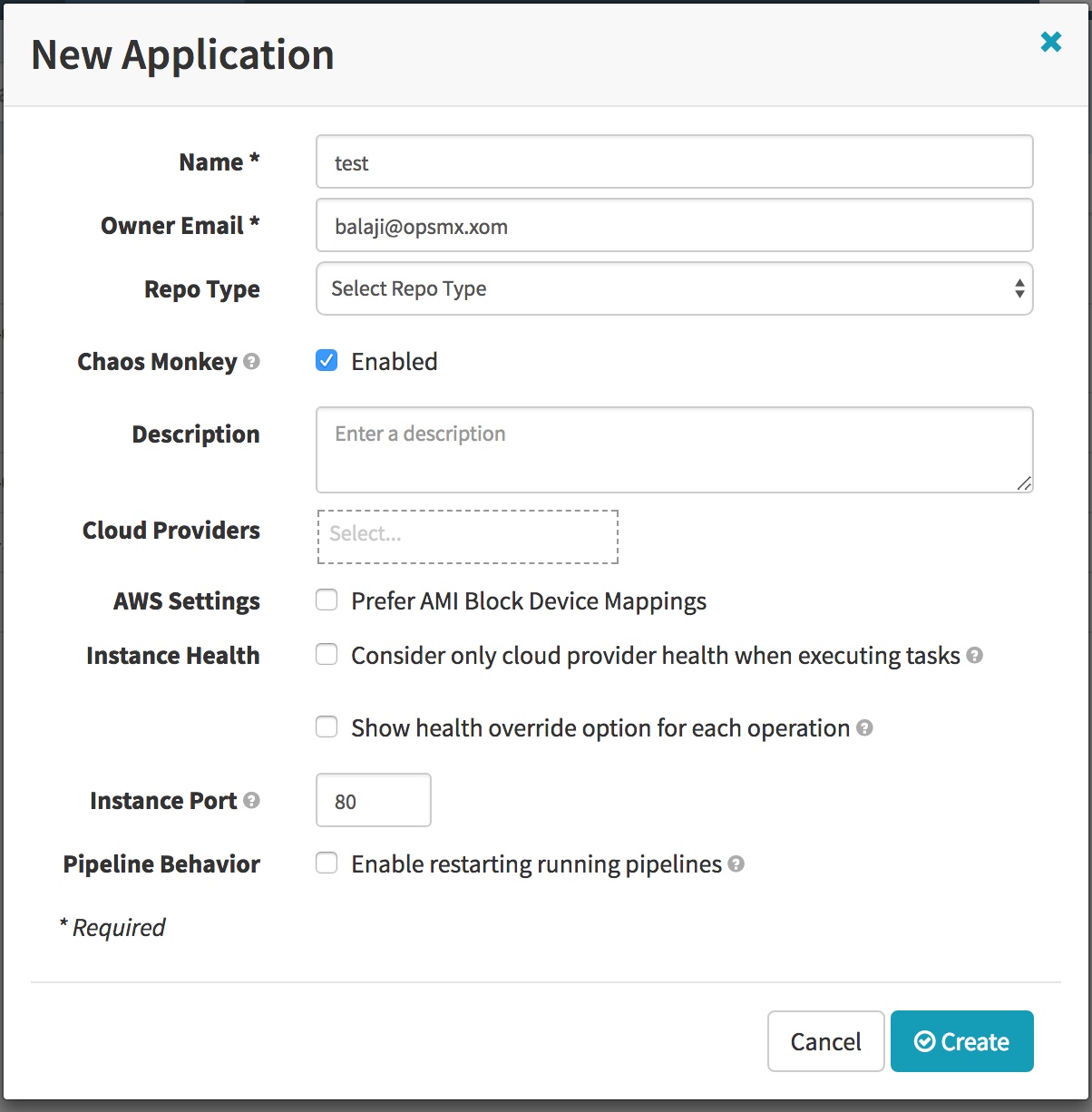 Enabling Chaos Monkey for New Application