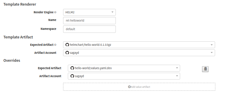 Spinnaker pipeline configuration: Template Artifact