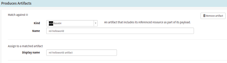 Spinnaker pipeline configuration: Produces Artifact