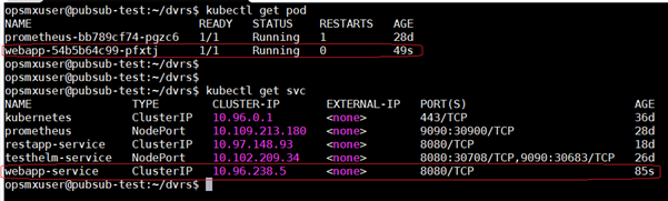 View the deployment results in the Kubernetes cluster