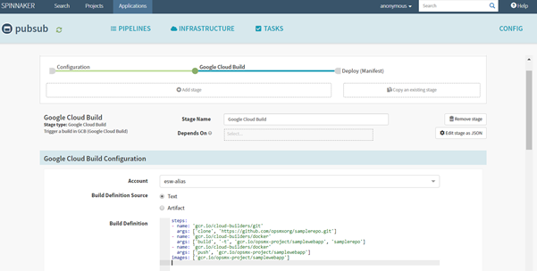 Add a Cloud Build build configuration file in Spinnaker