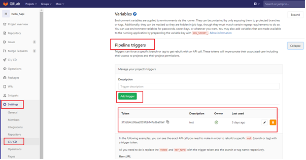 Add New Trigger for CI/CD pipeline