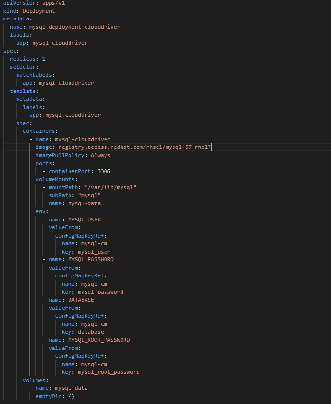 Configuring MySQL deployment for Spinnaker Clouddriver