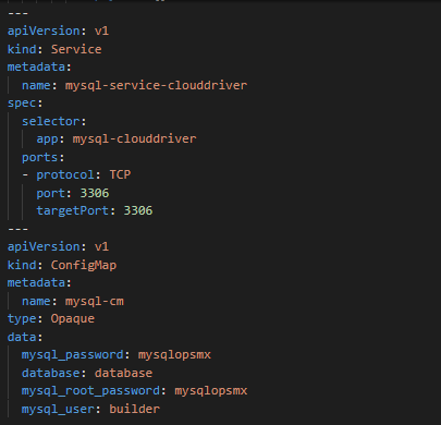 MySQL service for Spinnaker Clouddriver