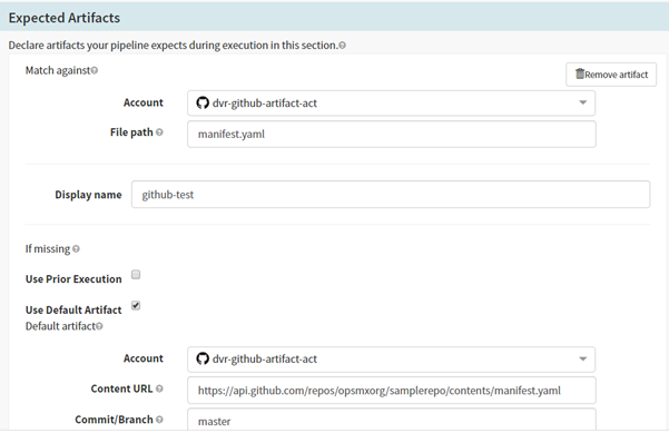 Add expected artifacts in Spinnaker CD Pipeline for deployments on Kubernetes 