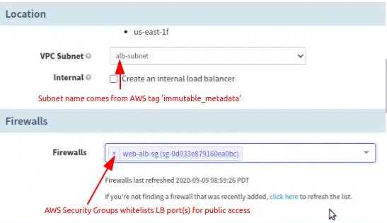 Configure Location and Firewall in Spinnaker