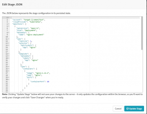 Edit Stage JSON