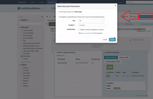 Select Execution parameters in Spinnaker CD pipeline