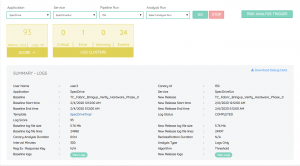 Log analysis results dashboard