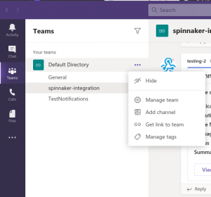 Add channel in MS teams